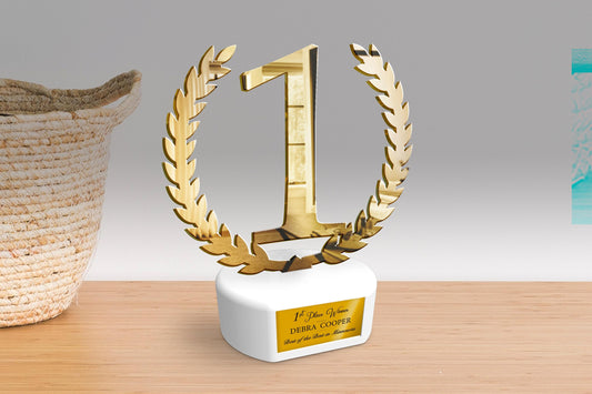Custom Personalized Golden Award 1st Place trophy - Personalized Gift