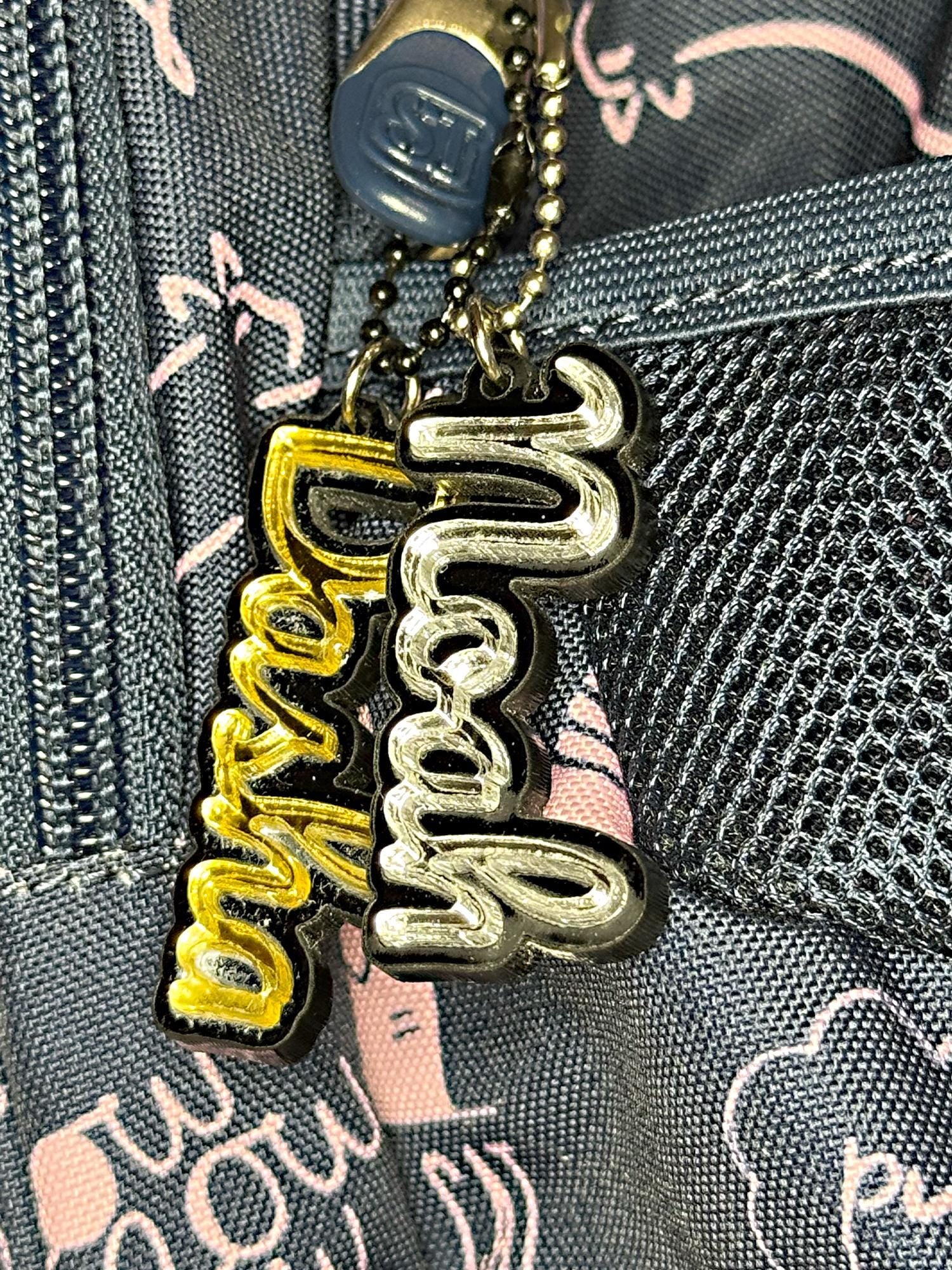 Couple Name Keychains – Custom Acrylic Tags with Gold or Silver Letters | Cute Personalized Gift for Boyfriend, Girlfriend, or BFF