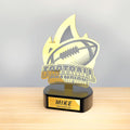 Custom Football Flame Golden Trophy – Personalized Acrylic Award for Football Champions & Coaches