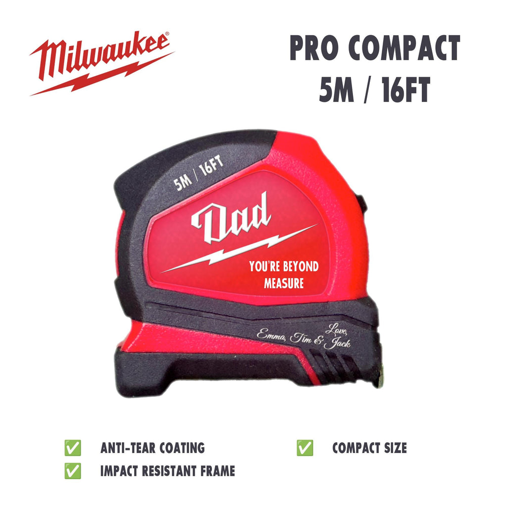 Personalized Milwaukee Compact Tape Measure