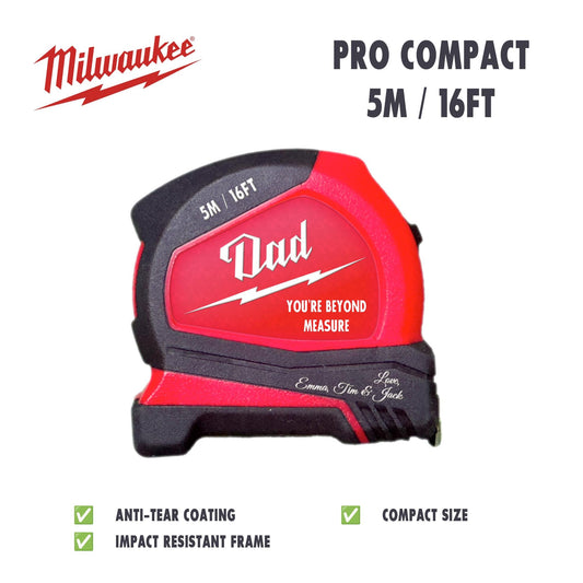 Personalized Milwaukee Compact Tape Measure