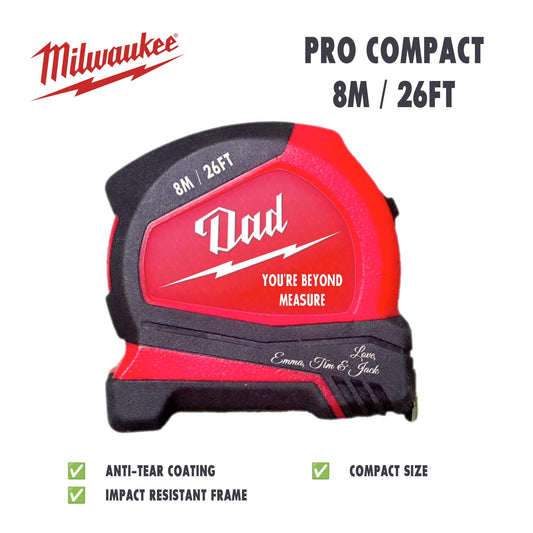 Personalized Milwaukee Compact Tape Measure