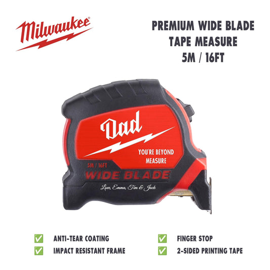 Personalized Milwaukee Wide Blade Tape Measure